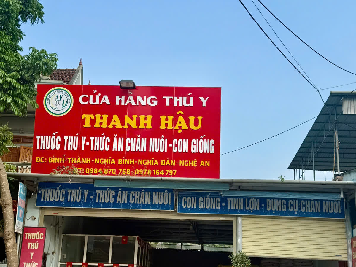 Cửa hàng thuốc thú y Thanh Hậu tại xã Nghĩa Đàn, Nghệ An